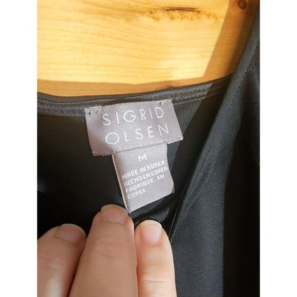 Sigrid Olsen Black Tank Top Size Medium - Picture 3 of 7